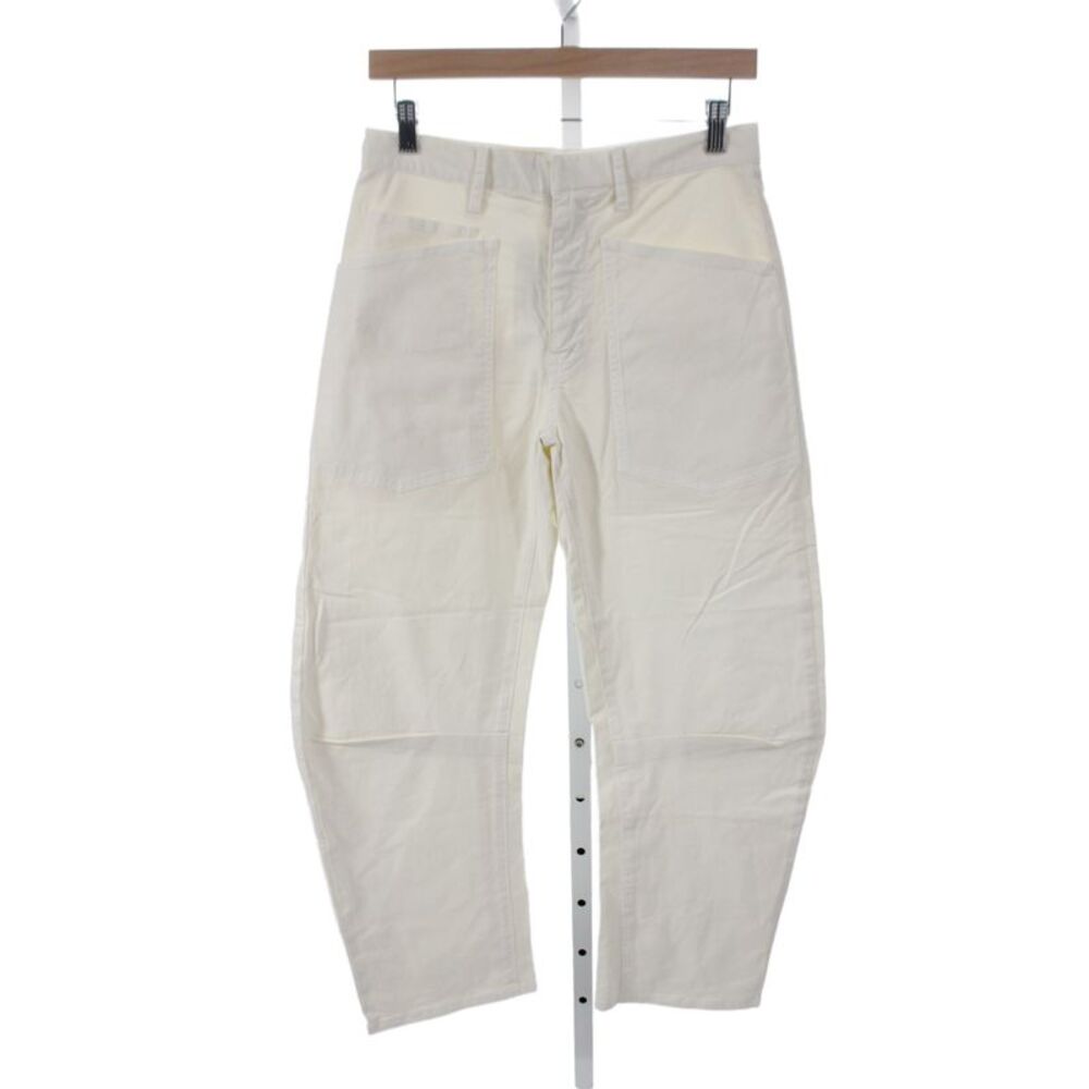 Nili Lotan Womens Carpenter High Rise Pants Ivory Size 00